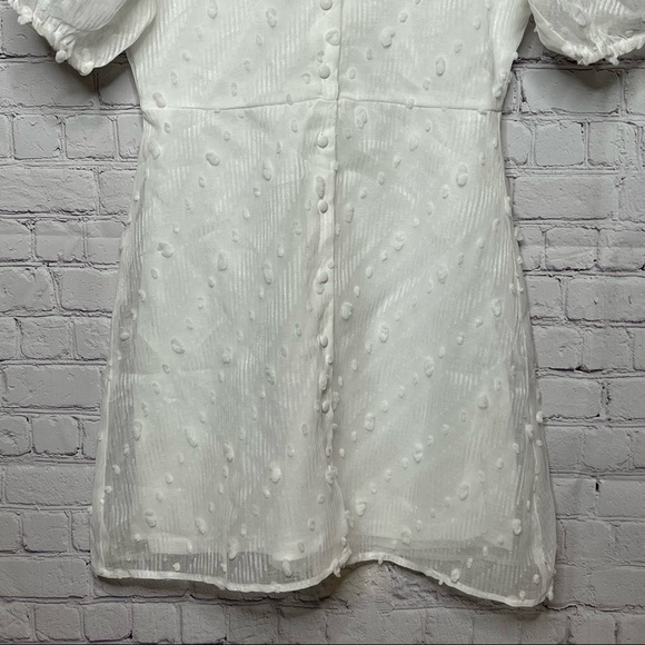 NWT Entro Sheer White Swiss Dot Dress size Large - Picture 3 of 12